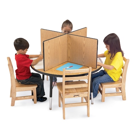 Jonti-Craft Berries Study Carrel, 4 Carrels, Small, Oak/Black 9531JC210